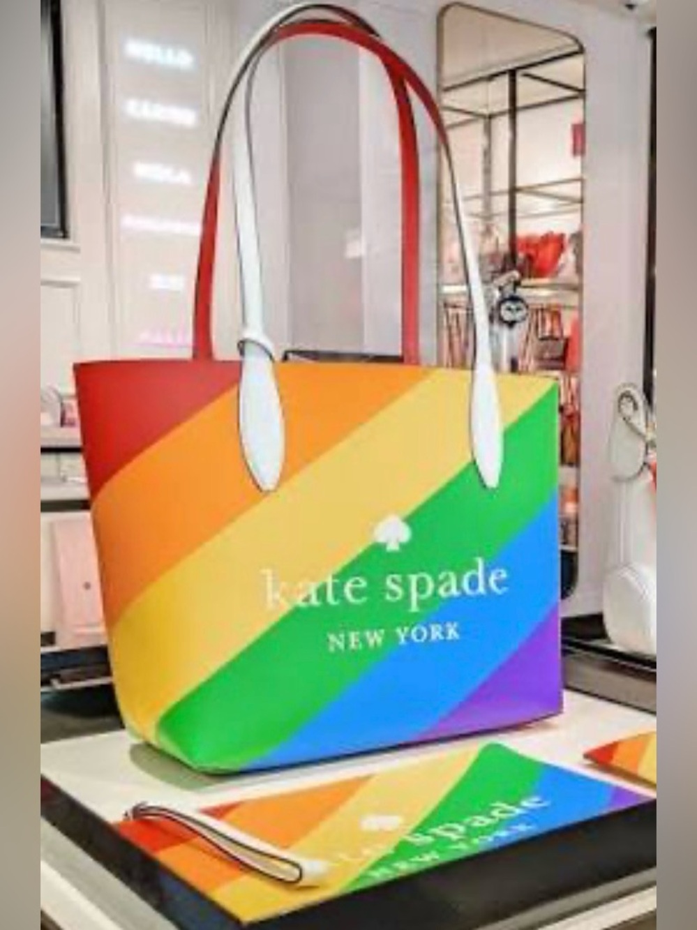 NWOT Kate Spade Pride Small Rainbow Reversible Tote Bag